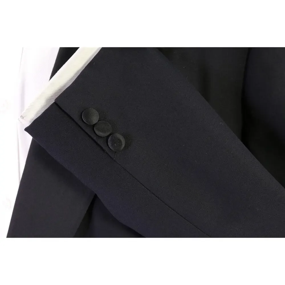 Lubiam Black Double Breasted Tuxedo Formal Wedding Blazer Jacket 42S